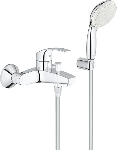 GROHE Eurosmart - Einhand-Wannenbatterie (Wandmontage, automatische Umstellung, S- Anschlüsse), chrom, 33300002 - Cheap-Us