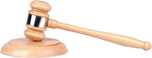 Tiberham Holz Richterhammer und Resonanzblock, Hölzerner Auktionshammer mit Sound Block für Richter Anwalt Student Auktion Meetings Handarbeit - Cheap-Us