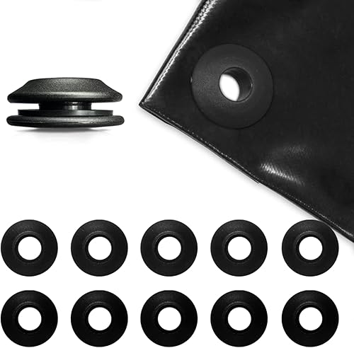 AWAPRO Ösen Set - 10 Stück schwarz für Planen rostfrei 28x28x12 mm Kunststoffösen für Abdeckplane Poolplane - Cheap-Us