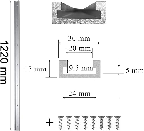 ybaymy T Nut Schiene 4 Stück T-nut Schiene 30x13mm Aluminiumlegierung T Schiene 1220mm Holzbearbeitung T-slot Nut T-nutenschiene Track T Nut Gehrungsschiene für Routertisch, Holzbearbeitung - Cheap-Us