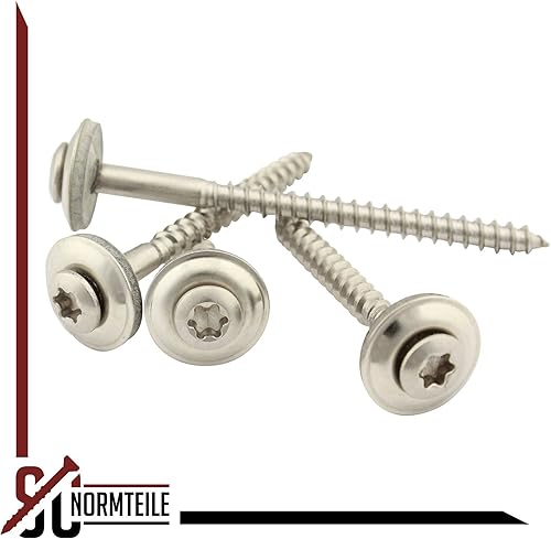 50 Stück Spenglerschrauben mit EPDM Dichtscheibe - 15 mm - Innensechsrund TX - 4,5x20 mm DIN7995 Edelstahl A2 V2A - SC-Normteile - Cheap-Us