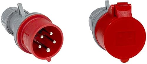 as - Schwabe 60460 CEE-Stecker mit Phasenwender, 16 A, 400 V Starkstrom Stecker & - Schwabe 60425 CEE-Kupplung, 16 A, 5-polig, 6h, 400 V Starkstrom Kupplung - Cheap-Us