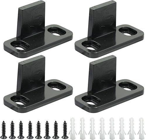 Bodenführung Schiebetür Clip Schiebetürführung Wandführung - Verstellbare Kunststoff Boden Rollenführung für Glasschiebetür Schranktür Scheunentore Holztür Barn Door, Schwarz, 4 Stück - Cheap-Us
