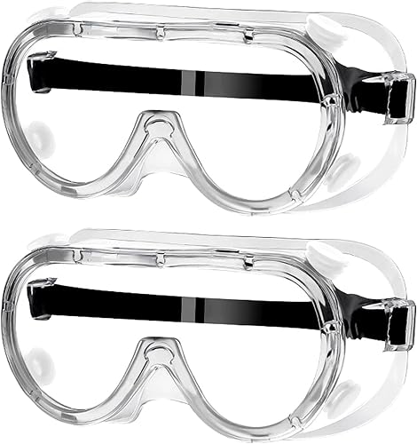 Canzoon 2 Stück Sicherheitsbrille Schutzbrille Arbeitsbrille Stoßfest, Anti, Fog, Staubdicht, Transparente Schutzbrille auch für Brillenträger geeignet - Cheap-Us