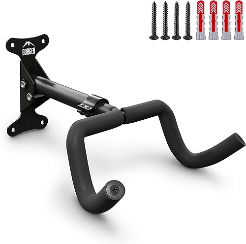 Borgen Fahrrad Wandhalterung I Fahrradhalter - Winkel und Wandabstand einstellbar bis 20 kg, klappbar, MTB, Rennrad - extra softe Polsterung - Cheap-Us