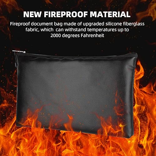 Dokumententasche Tresor Feuerfest Wasserdicht, Feuerfeste Dokumentenbox Geldtasche für A5 Dokumente, Aufbewahrungstasche mit Reißverschluss (27 * 16CM) - Cheap-Us