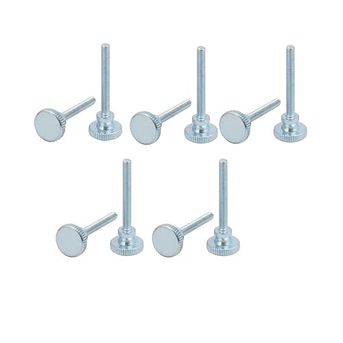 sourcing map 10 Stück Kohlenstoffstahl Flach Rändelkopf Nivellierfuß Rändelschraube M3x25mm DE - Cheap-Us