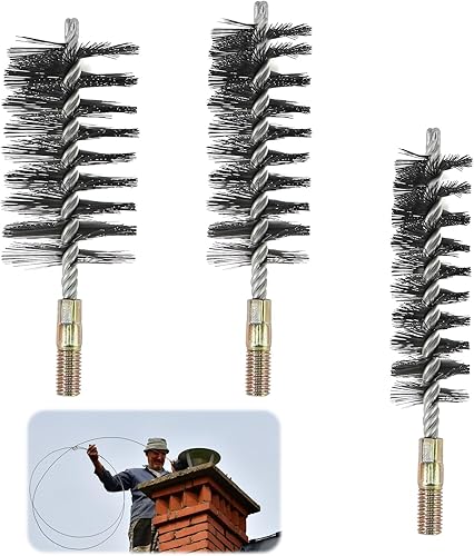 xnnmzhao Ofenrohrbürste, 3 Stücke Dauerhaft Heizkesselbürste Schornsteinbürste, Kaminofen Kaminrohrbürste für Reinigen Schornsteinen Kessel Pipeline (Durchmesser 30/50/60 mm) - Cheap-Us