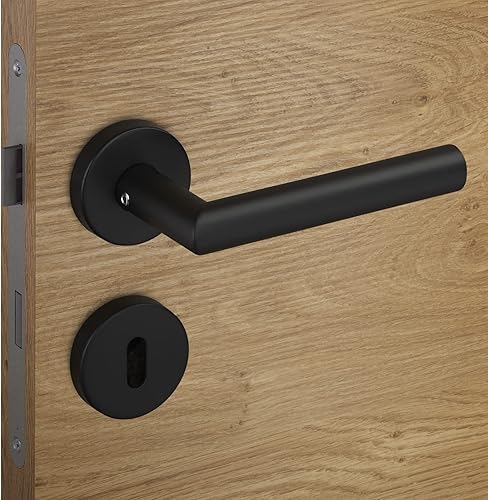 Moderne Drücker-Garnitur Türbeschlag Edelstahl Tür-Griff für Zimmertüren WILMA BB - Buntbart Türklinke Edelstahl 1 Set - Türdrücker-Garnitur für Innentüren mit Befestigungsmaterial von Sotech - Cheap-Us