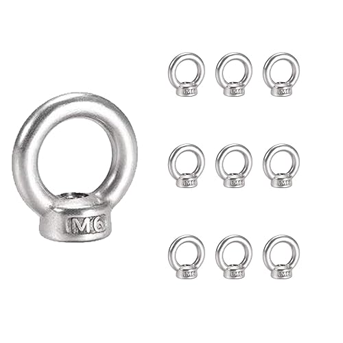 Ringmutter M6, 10 Stück Ringmutter 304 Edelstahl, Ringmuttern, Hardware Ringösen zum Heben von Zubehör Augenmutter - Cheap-Us