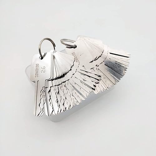 QiDAi 48 Stück Hauptschlüssel-Multifunktionswerkzeug für Schlossknacken, Edelstahl, 48 Stück Jiggler-Schlüssel, Türschloss, Dietrichschlüssel für Zuhause, Schlosser - Cheap-Us