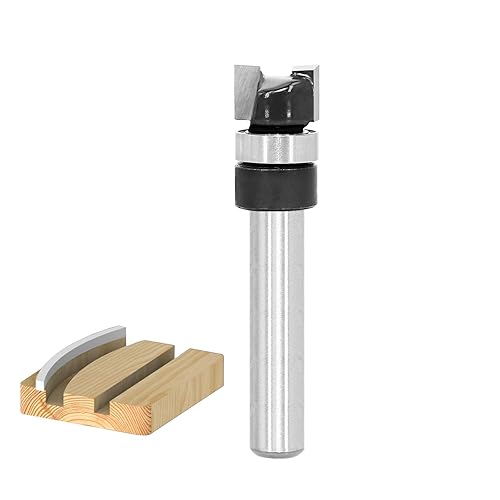 SICWOOD Flush Trim Router Bit 1/4 Zoll Schaft, 3/8 Zoll Schnittdurchmesser, 1/4 Zoll Schnittlänge, Muster Top Bearing Template Flush Straight Cut Trim Router Bit, für Holzbearbeitung Trimmen - Cheap-Us