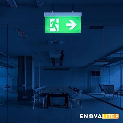 ENOVALITE LED Fluchtwegleuchte 4in1 Notleuchte mit Akku und Test-Funktion - Dauerbetrieb - Wandmontage Deckenmontage - Rettungsweg Notausgang Notfall EXIT - Cheap-Us