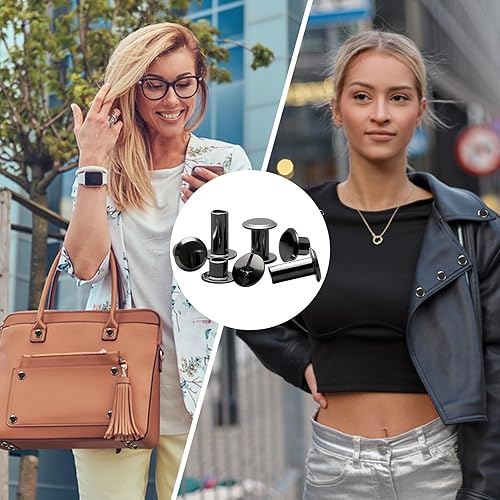 Chicago Binding Schrauben, 110 Stück Chicago Schrauben, M5 x 4/5/6/8/10/12mm Buchschrauben, Schraubnieten für DIY Leder Dekoration, Taschen, Handwerk, Kragen, Geschirr, Gepäck, Geldbörse (grau) - Cheap-Us