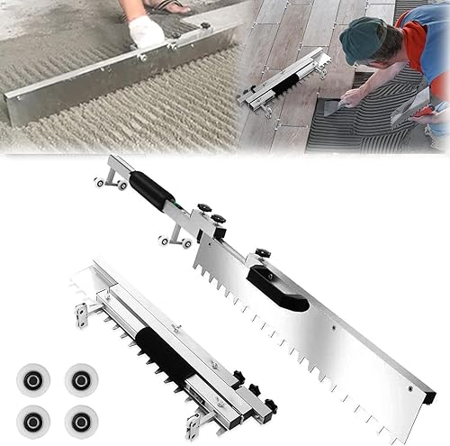 Fliesen Richtmaschine, Flach Sand Nivellierung Fliesen Pflaster Werkzeug, Nivellierung Fliesen Pflaster Werkzeug, Zusammenklappbar 400-800mm Edelstahl Rad Fluoreszenzniveau Fliesen Flachschleifwerkzeu - Cheap-Us