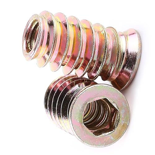 20 Stück Carbon Stahl Einschraubmutter M6/M8/M10 Sechskant Einschraubmutter mit Außengewinde für Möbelschrauben geeignet für Holzprojekte M10*25mm - Cheap-Us