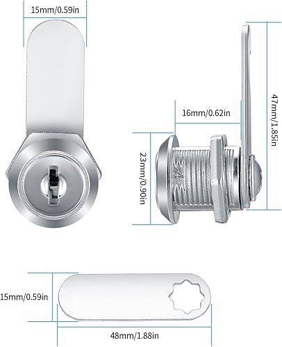 6 Stk Briefkastenschloss, 16mm Briefkasten Schloß mit Schlüssel, Schrankschloss, Sicherheit Postfachschloss, Nockenschloss, Hebelschloss, Schranktürschlösser für Briefkästen, Schranktüren, Möbel (6) - Cheap-Us