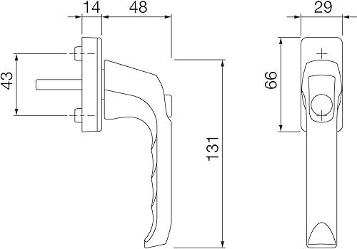 HOPPE 6823439 Fenstergriff London-Sperrknopf, VK 7 x 32 mm, Alu weiß DruckknopfAL2 - Cheap-Us