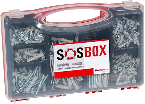 fischer Red-Box UX / SX Plus, Dübelbox mit 160 Universaldübeln UX & 130 Spreizdübeln SX Plus, vorsortiertes Dübel-Set für zahlreiche Baustoffe und Befestigungen - Cheap-Us