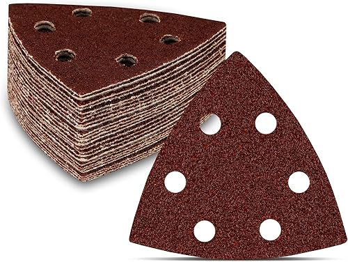Delta-Schleifdreiecke │ 50 Stück │ 6-Loch │ 93 x 93 x 93 mm │ Korn 40 │ für Deltaschleifer │ Schleifblätter │ dreieckige Schleifpads │ Schleifpapier - Cheap-Us