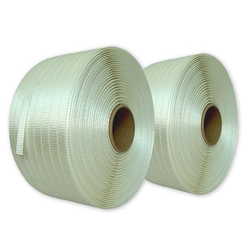 VEMATEC 2 Rollen gewebtes Textil-Umreifungsband HD 19 mm - 400 lfm - Cheap-Us