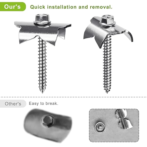 Dolibest Zaun Krampennägel, 100er Heftklammern Krampen zum Schrauben 4cm Drahtzaun Klammer Edelstahl Zaun Befestigung Zaunnägel für Holz Zautor Posten Reparatur von Stahl Krampf Draht mit M8 Adapter - Cheap-Us