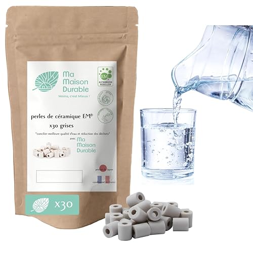 Ma Maison Durable EM® Keramikperlen, grau, 30 Stück, 100 % natürlich, Wasserfilter für Wasserhahn, natürliche Filterkugeln, Chlor, Kalk, für Krug, Karaffe, Trinkflasche, Brunnen, Wasserkocher - Cheap-Us