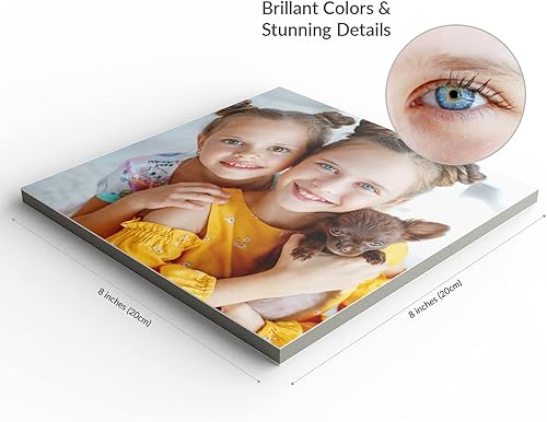 MIXPIX Fotokacheln 20x20 cm quadratisch im 1er-Set – Ihre individuelle Galerie – Leichte Schaumstoff-Dekorfliese mit personalisiertem Foto für Ihren Wohnraum – Wanddekor Fotocollage - Cheap-Us