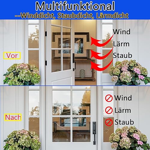 Türdichtung Dichtungsband Selbstklebend, Gummidichtung Tür Dichtung, Türrahmen Fensterdichtung Abdichtungsband Wasserdicht, Door Seal Schalldämmung Tür Dichtband, Haustür, Fenster (Schwarz, 7M) - Cheap-Us