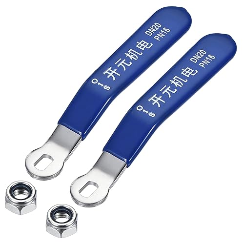 sourcing map 2 Stück Hebelgriff Eisen verchromt Ersatz mit Kunststoffgriff Blau für DN20 Kugelhahn - Cheap-Us