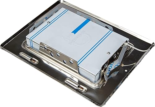 Kamino-Flam Kamintür V2A-Edelstahl - Ofentür aus hochwertigem Stahl - Kaminschutztür mit Vierkantverschluss - Revisionsklappe Kamin - Schornsteintür mit Hitzeschutz - Sicherheitstür 22,5 x 28,5 cm - Cheap-Us