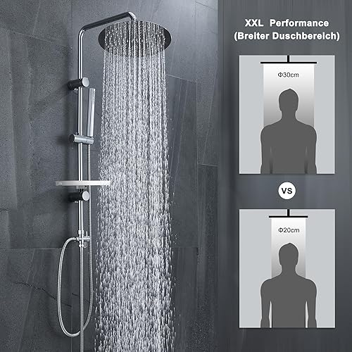 Görbach Duschset Duschstange mit Duschkopfhalterung Edelstahl Brausestange 70cm, Dusch Wandstange mit Variable Wandbefestigungen für Variabel zur Anpassung an Bestehende Bohrlöcher-Chrom - Cheap-Us