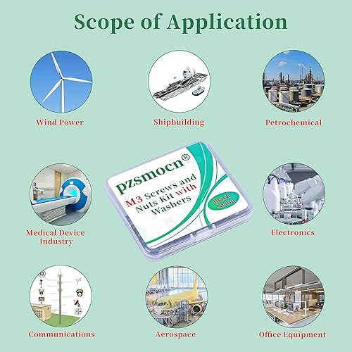 Pzsmocn 300 Stück/100 Sätze M2,5 * 20 mm Schwarzes Nylon Kunststoff Kreuzschlitz Rundkopfschrauben-Sechskantmuttern mit Isolierscheibe Standardgröße, für Heimwerker und Elektronische Montage. - Cheap-Us