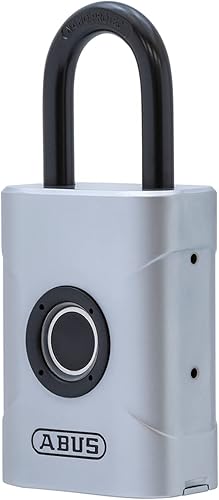 ABUS Touch 57/45 Fingerabdruck-Schloss - schlüsselloses, wetterfestes Vorhängeschloss - IP66 & IP68 - für Gym, Büro, Haus, Garten u.v.m., Silber, 45mm - Cheap-Us