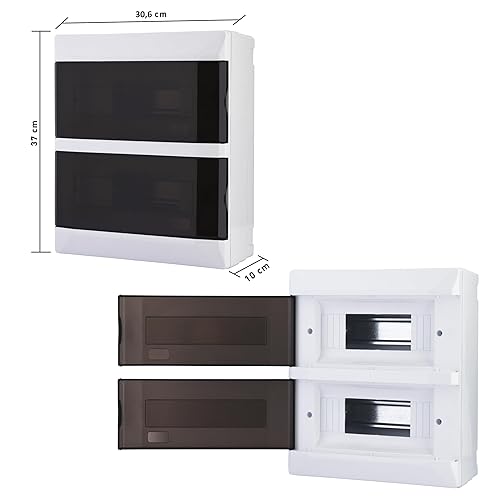 Lion Electric Sicherungskasten Unterputz 1 Reihig | 12 Module, Kleinverteiler Weiss, Aufputzverteiler IP40, Stromkasten Installation für Feuchtraum, Keller, Garage und alle Innenbereichen - Cheap-Us