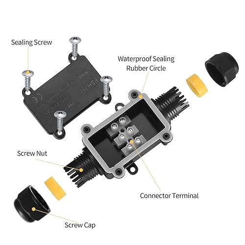 2 Stück IP68 Wasserdichte Abzweigdose, 2 Wege Verteilerdose Außen Wasserdicht, Linie M20 Kabelverbinder für Außenbereich Anschlussdose, Drahtbereich 5–9 mm und 9–12 mm - Cheap-Us