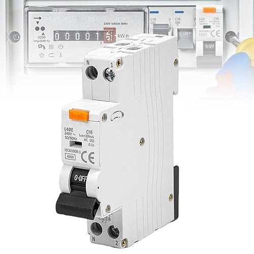 Asfrode FI-Schutzschalter, C16A 230V 30mA FI/LS-Schalter Typ A 1P+N 6kA Sicherungsautomat 2 polig Fehlerstromschutzschalter FI-Schalter mit RCBO - Cheap-Us