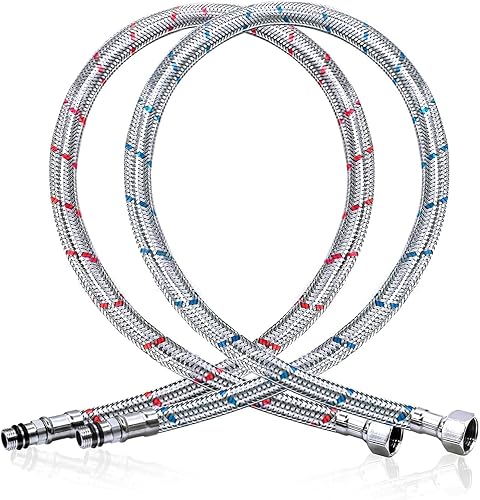 2 Stück Anschlussschlauch Armatur,Wasserhahn Anschluss Verlängerung G3/8 x M10,Panzerschlauch,Armaturenschlauch Verlängerung,Wasserhahn Anschlussschlauch 3/8 Zoll Für Mischbatterie - Cheap-Us