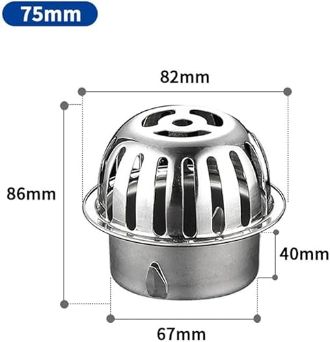 RANRAO Edelstahl Dachbodenablauf Anti-Verstopfung Abflussrohr Spüle Filter Outdoor Dach Anti-Blockierung Leitungskappe Runde Bodenablauf Dachrinnen Laubschutz (110 mm) - Cheap-Us