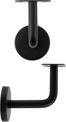 QWORK® 5 Stück Edelstahl Handlaufhalterung Handlaufhalter - Schwarz - 60x80 mm Flach - Cheap-Us