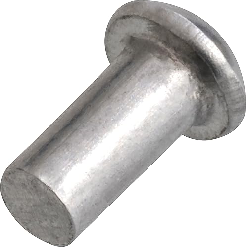 AERZETIX - C62024 - Satz von 20 Aluminiumnieten Ø3x20 mm mit halbrundem gewölbtem kopf - voll-/schlagniete - DIN 660 - silberfarben - nicht abnehmbare verbindung lederblech nietmaschine - Cheap-Us