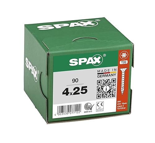 SPAX Universalschraube, 4 x 20 mm, 360 Stück, Vollgewinde, Senkkopf, T-STAR plus T20, 4CUT, WIROX A9J - 8000000277115 - Cheap-Us