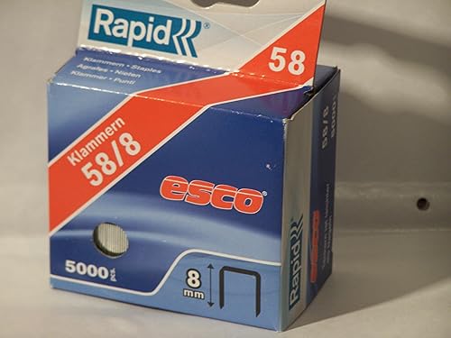 Rapid Esco Tackerklammern Typ 58, 8mm Klammern, 5.000 Stk., Feindrahtklammern für Esco Handtacker - Cheap-Us