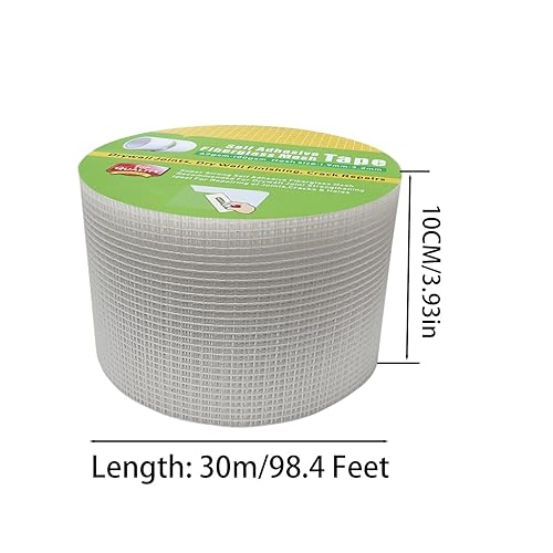HYRYC Fugenband Selbstklebend Gitterband Glasfaserband 5cm*90m Gewebeband Trockenbau Selbstkleben zum Verfugen von Gipskarton-Platten für Reparaturen von Rissen & Löchern(5cm*90m) - Cheap-Us