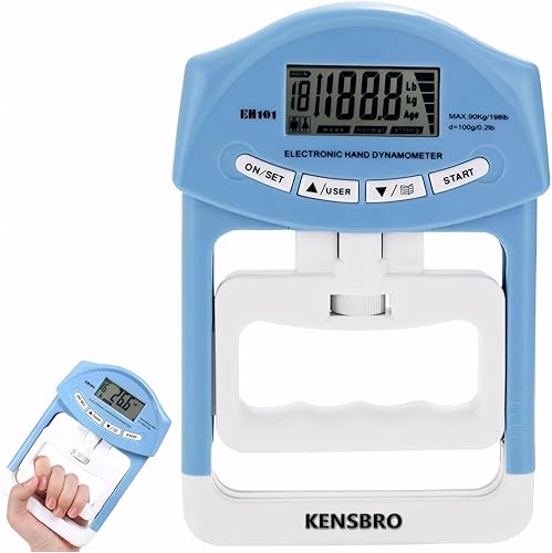 Digitaler Handkraftmessgerät 120 kg/264 lb, Dynamometer Digital, Electronic Hand Dynamometer, Elektronischer Griffkraft Messer, LED Bildschirm, Dynamometer mit USB-Ladekabel - Cheap-Us