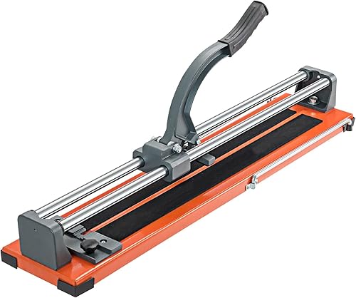 GYMAX Fliesenschneider 80cm, Manueller Fliesenschneidmaschine mit Drehwinkel 0°–60°, Schnittlänge bis 61cm, Schnittstärke 5-12mm, Fliesenschneiderwerkzeuge für Werkstätten & Industrieanlagen - Cheap-Us