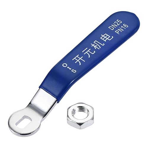 sourcing map Hebelgriff Eisen verchromt Ersatz mit Kunststoffgriff Blau für DN25 Kugelhahn - Cheap-Us