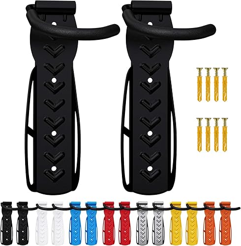 2 x WELLGRO Wand Fahrradhalter - Stahl Fahrrad Wandhalterung - Fahrrad haken - Fahrradständer - Ständer - Farbe wählbar, Farbe:Schwarz - Cheap-Us