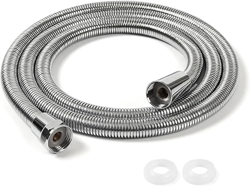 Dachiy Duschschlauch 1.5m Verschlüsselung Explosionsgeschützt Edelstahl Verdrehsicherer Brauseschlauch mit Dichtungen, Universal G1/2, Flexibel & Langlebig für Handbrause, Badezimmer, Toilette - Cheap-Us