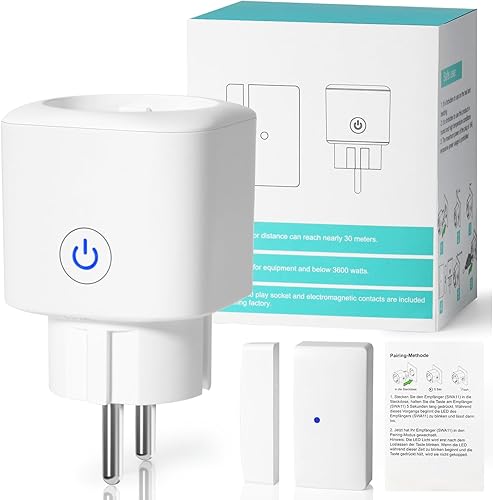 fensterkontaktschalter, fensterkontaktschalter funk, funk abluftsteuerung mit Fenster-Magnetkontakt und Funksteckdose, fensterkontaktschalter dunstabzugshaube mit Funksteckdose 16A für Kamin, Garage - Cheap-Us